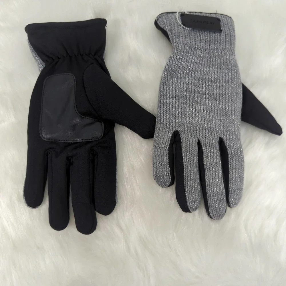 Calvin Klein‎ Gray Metallic Gloves | MEDIUM | NWOT